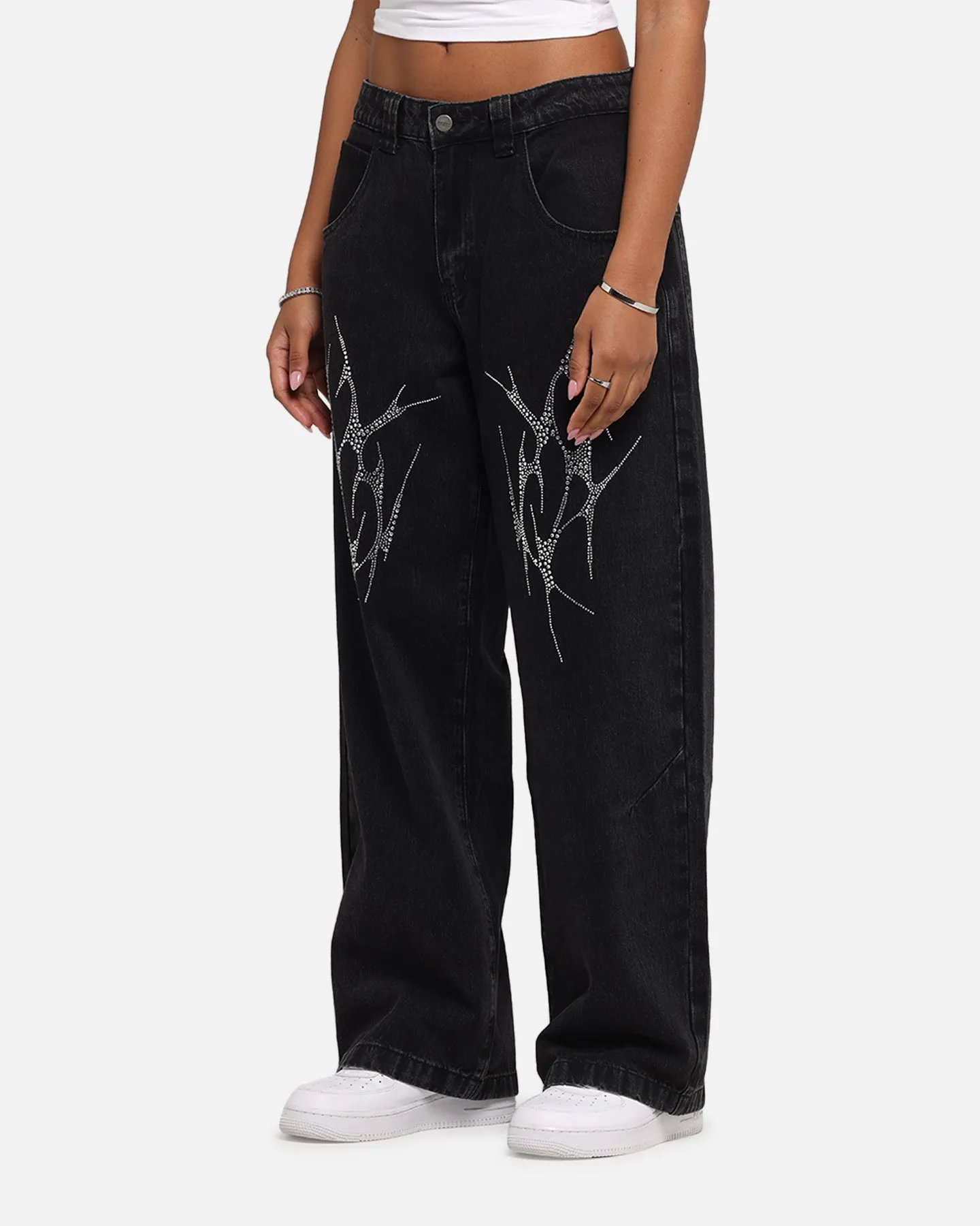 Saint Morta Amplus Tribal Rhinestone Jeans Black Shadow sold by Culture Kings product image thumbnail 5