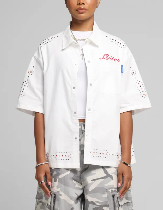 Loiter Western Button Up Shirt Cream sold by Culture Kings