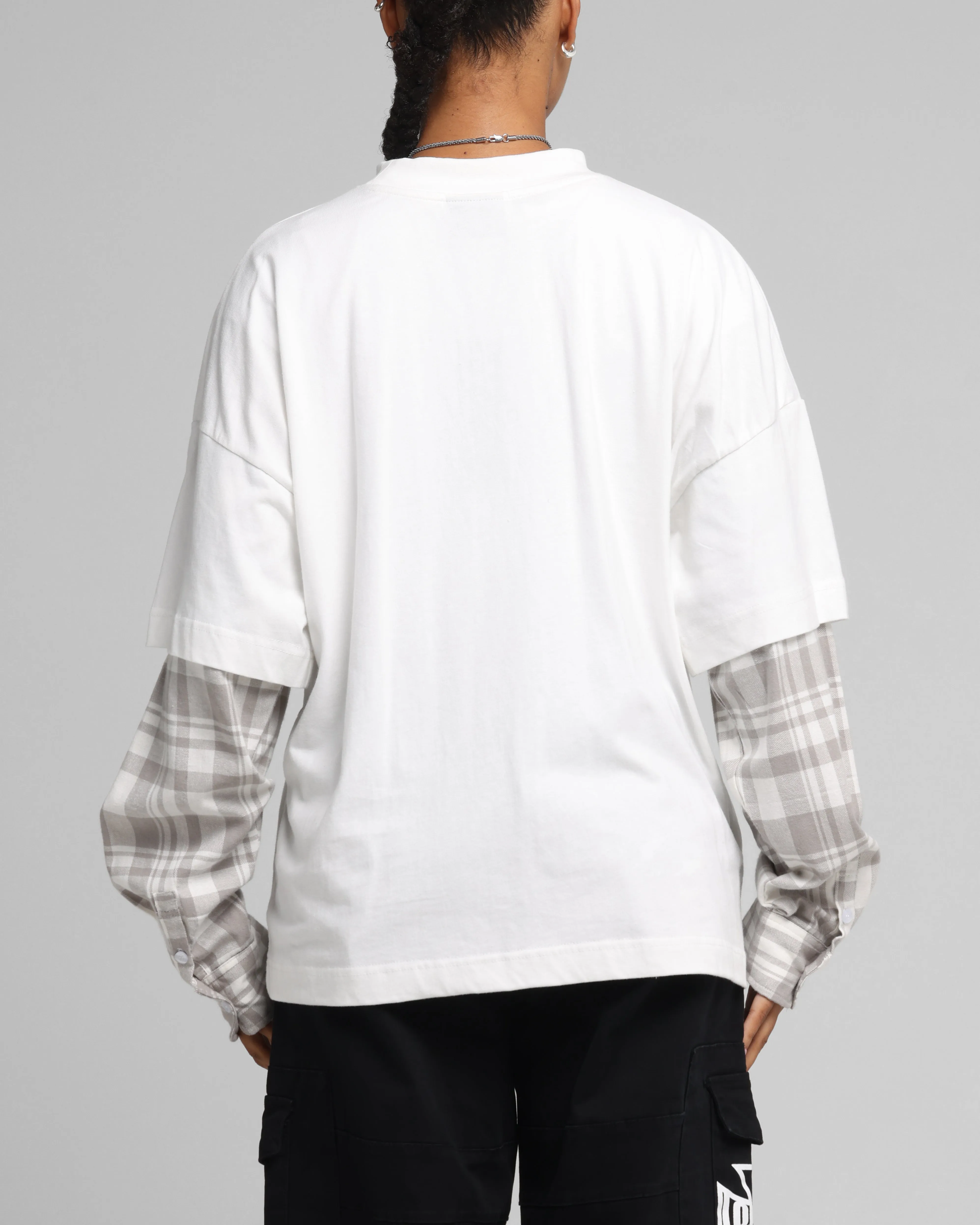 Loiter Layered Flannel T-Shirt Cream sold by Culture Kings product image thumbnail 2