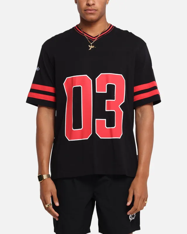 Carre Rose Football T-Shirt Black/Red sold by Culture Kings