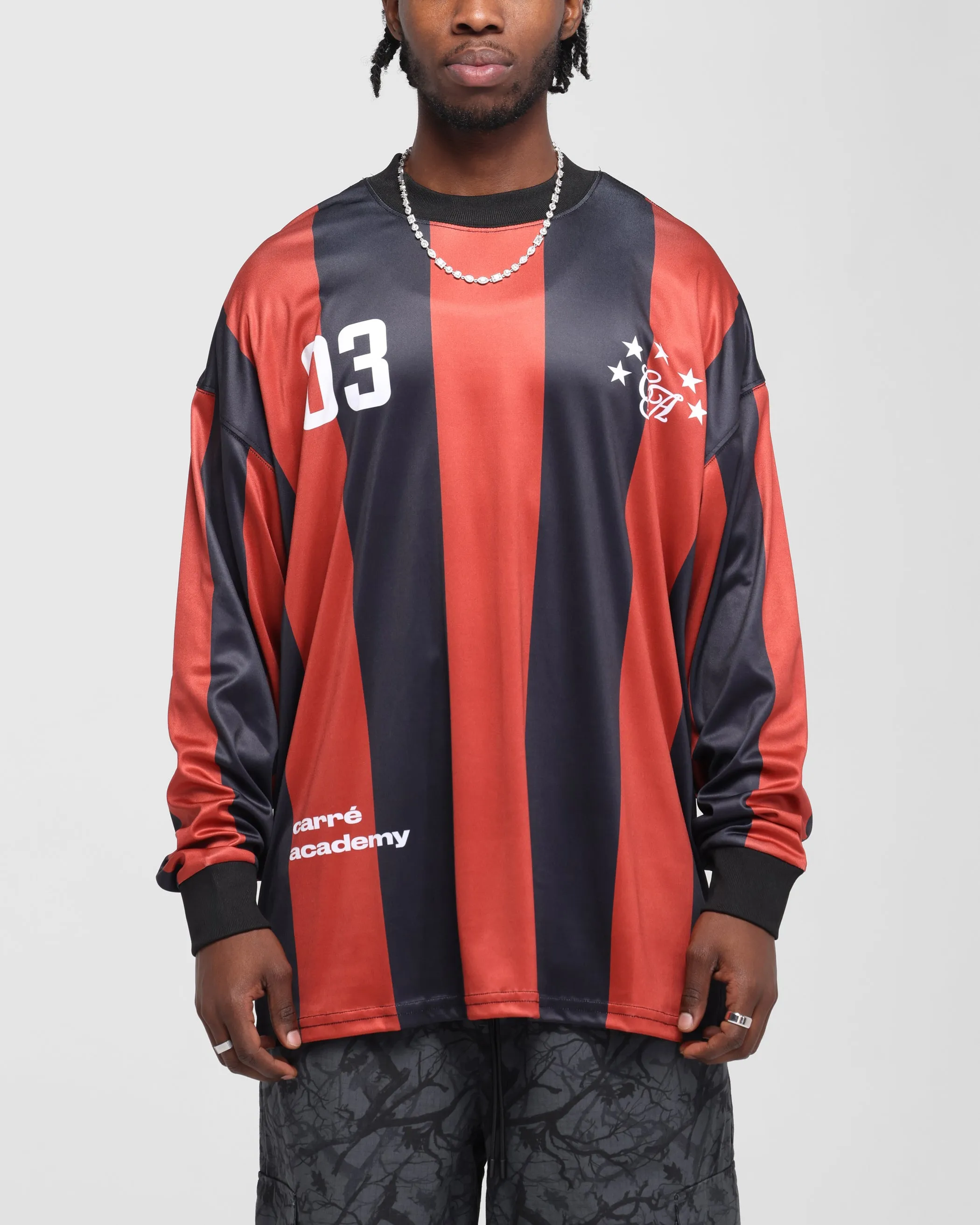 Carre Academy Oversized Long Sleeve T-Shirt Red/Black sold by Culture Kings