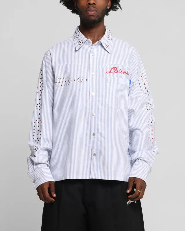 Loiter Western Long Sleeve Button Up Shirt Blue/White sold by Culture Kings