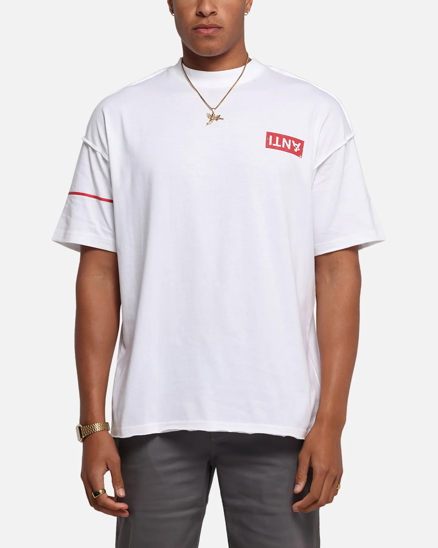 The Anti Order Azero Non Seam Oversized T-Shirt White/Red sold by Culture Kings product image thumbnail 2