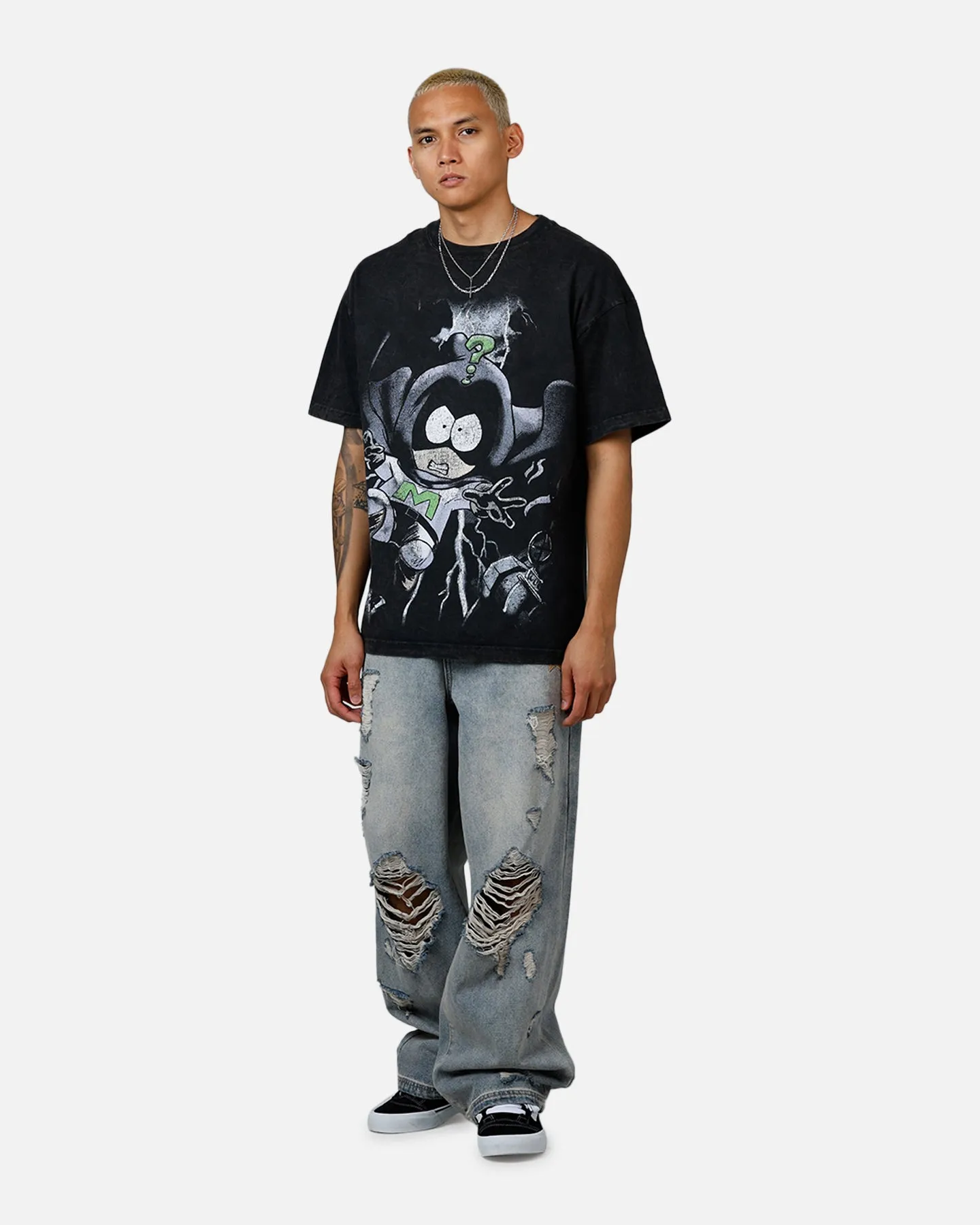 73 Studio x South Park Mysterion Heavyweight T-Shirt Black Acidwash sold by Culture Kings product image thumbnail 3