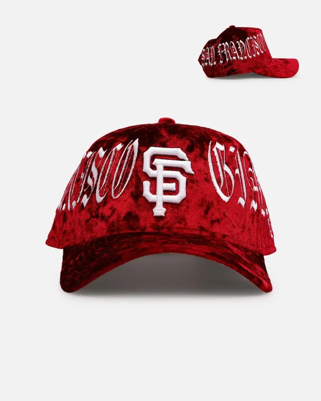 New Era San Francisco Giants 'Crushed Velvet Dreams' 9FORTY A-Frame Snapback Maroon sold by Culture Kings