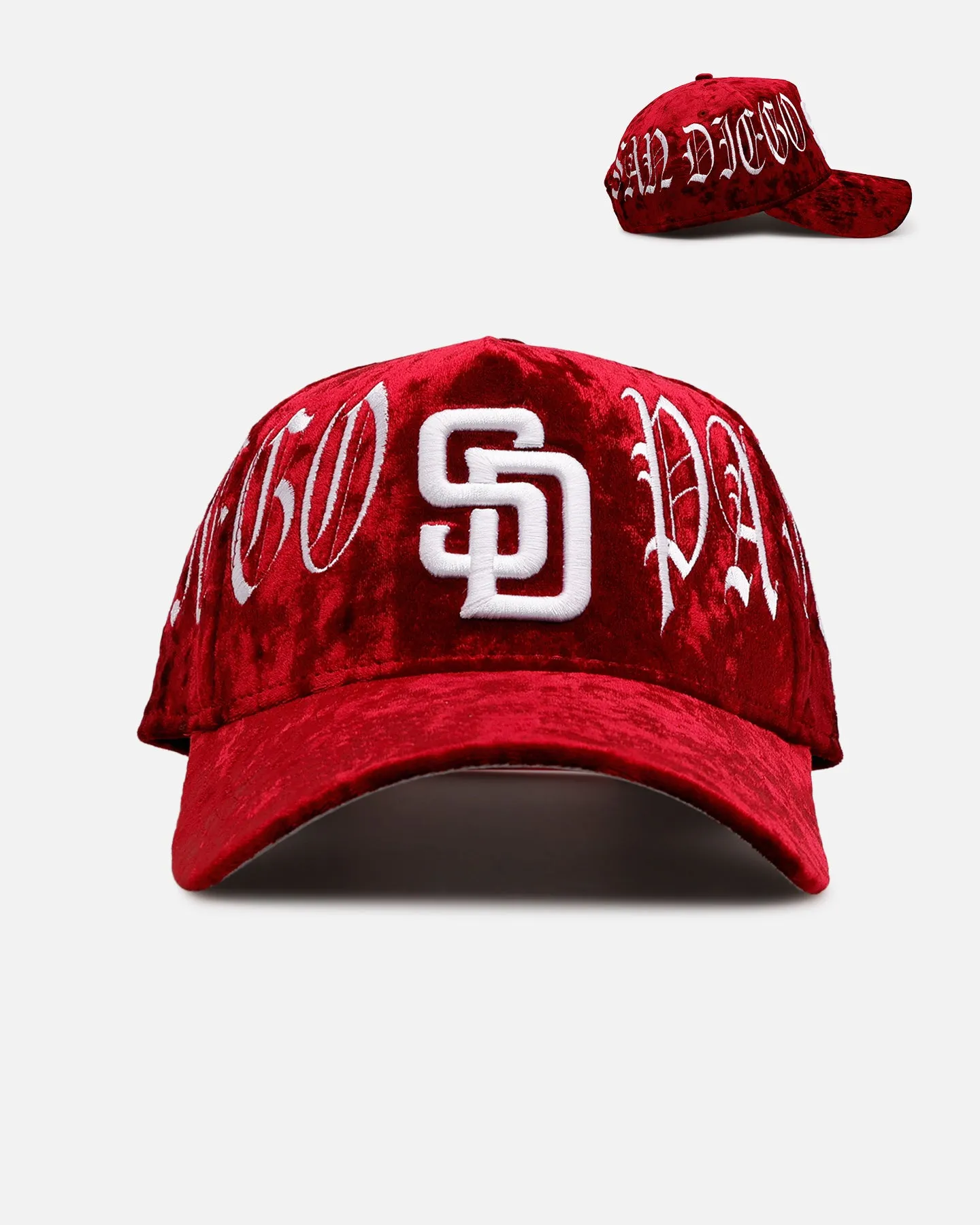 New Era San Diego Padres 'Crushed Velvet Dreams' 9FORTY A-Frame Snapback Maroon sold by Culture Kings