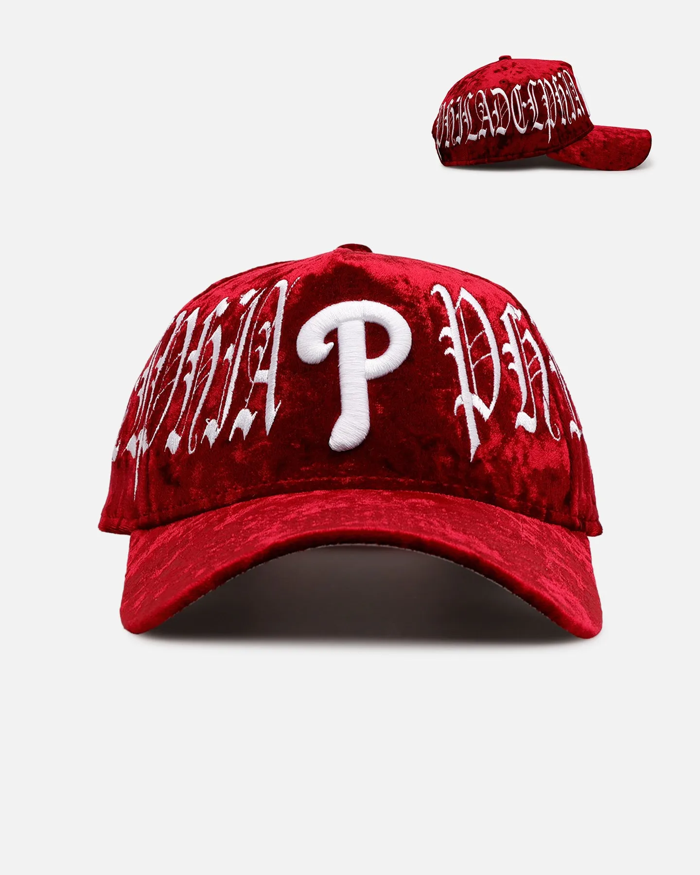 New Era Philadelphia Phillies 'Crushed Velvet Dreams' 9FORTY A-Frame Snapback Maroon sold by Culture Kings