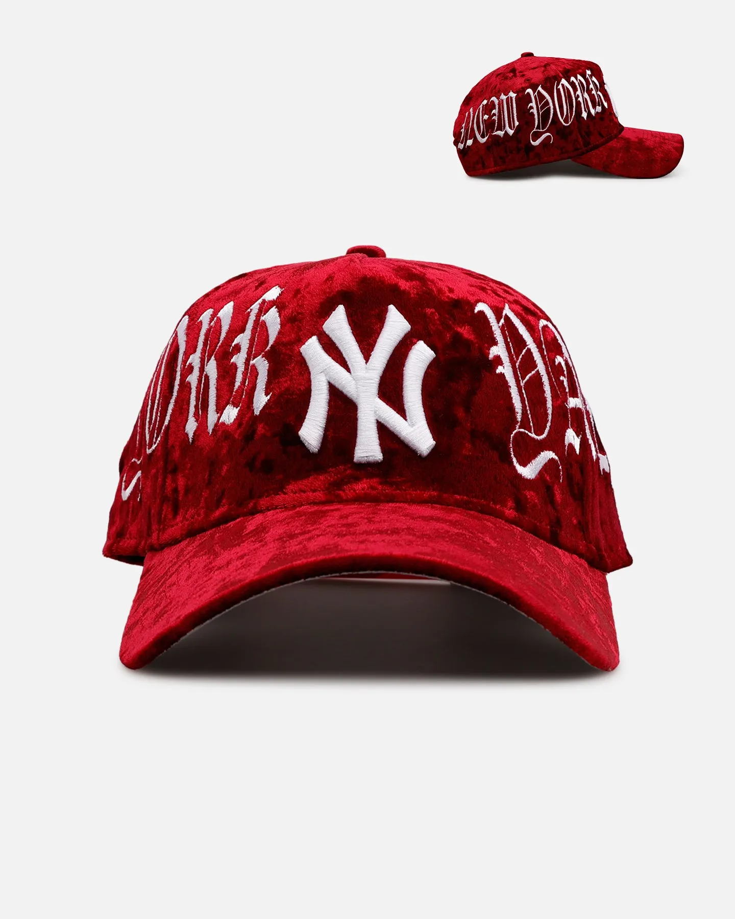 New Era New York Yankees 'Crushed Velvet Dreams' 9FORTY A-Frame Snapback Maroon sold by Culture Kings