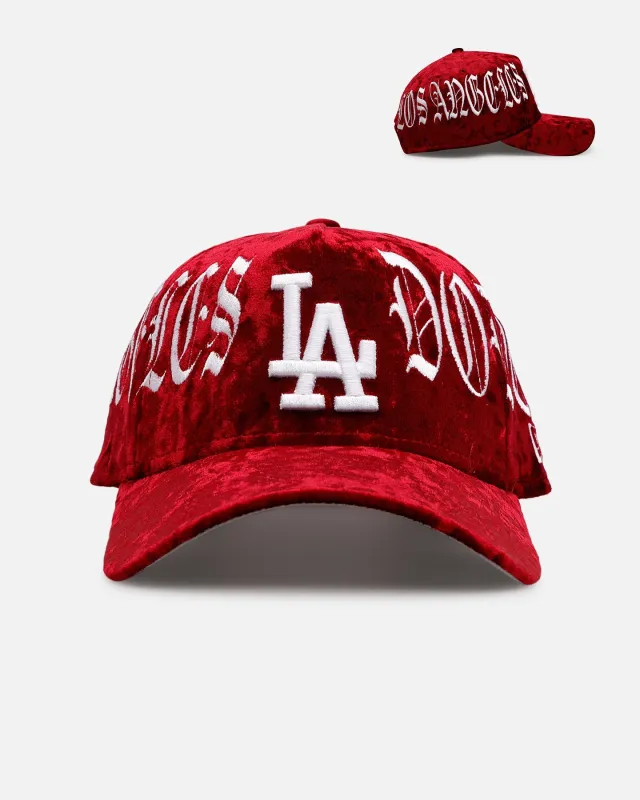 New Era Los Angeles Dodgers 'Crushed Velvet Dreams' 9FORTY A-Frame Snapback Maroon sold by Culture Kings