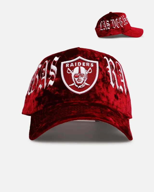 New Era Las Vegas Raiders 'Crushed Velvet Dreams' 9FORTY A-Frame Snapback Maroon sold by Culture Kings