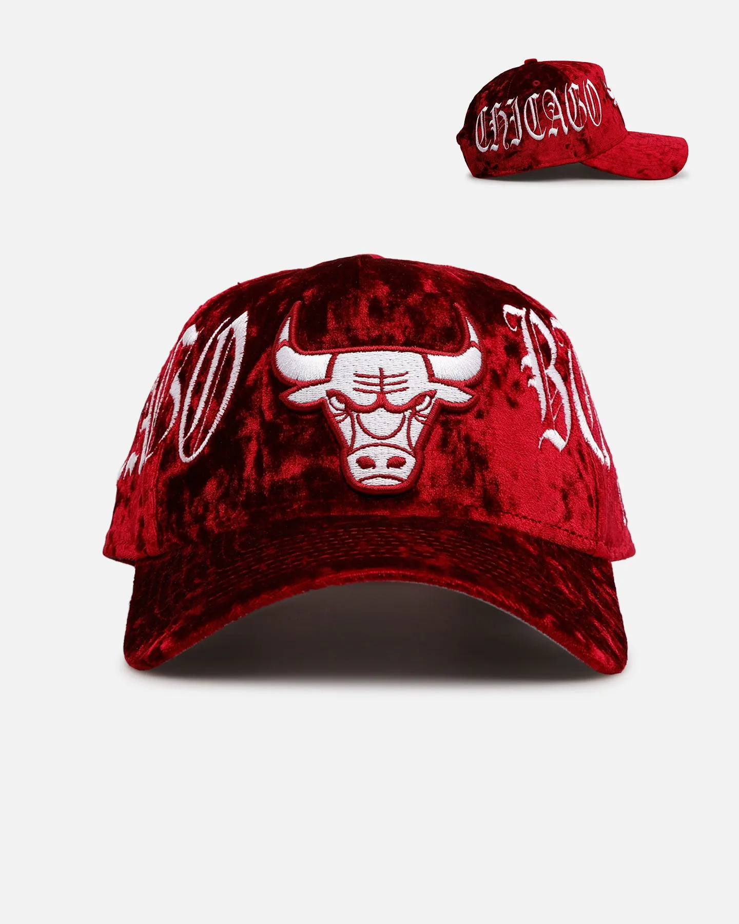 New Era Chicago Bulls 'Crushed Velvet Dreams' 9FORTY A-Frame Snapback Maroon sold by Culture Kings