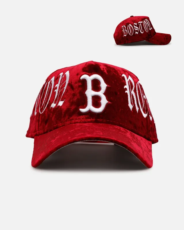 New Era Boston Red Sox 'Crushed Velvet Dreams' 9FORTY A-Frame Snapback Maroon sold by Culture Kings