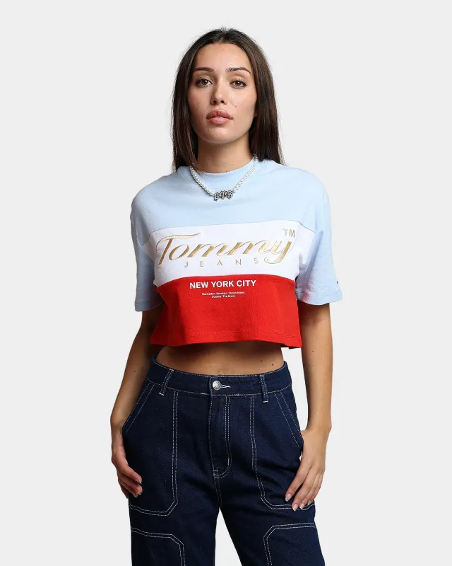 Tommy Jeans Women's Oversized Crop Archive T-Shirt Chambray Sky sold by Culture Kings