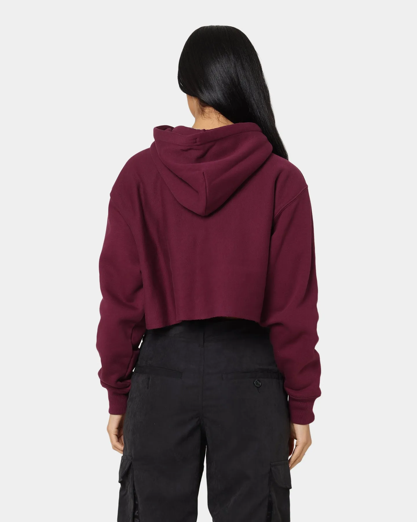 Champion Women's Reverse Weave Tonal Crop Hoodie Dark Berry Purple sold by Culture Kings product image thumbnail 4