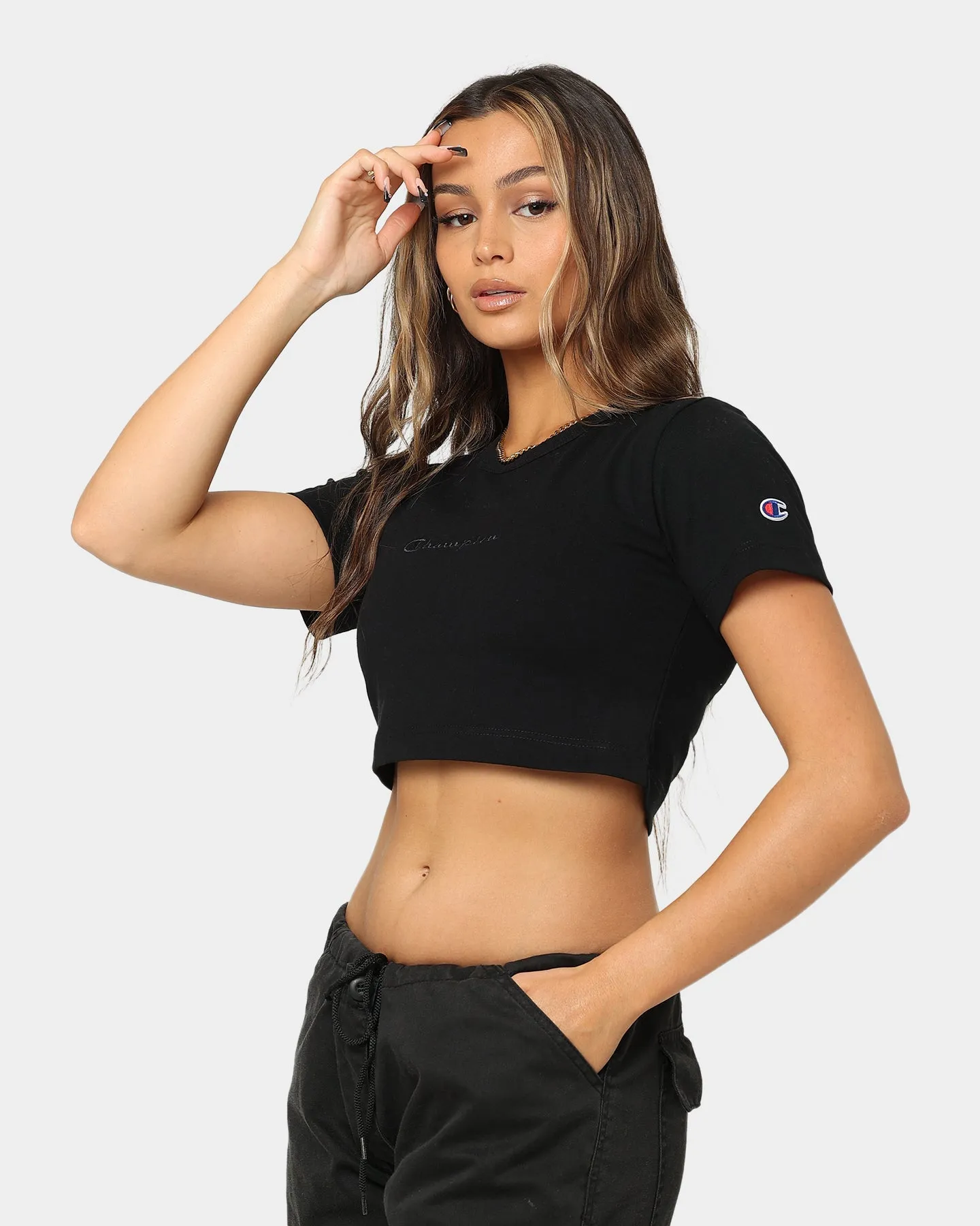 Champion Women's Heritage Nineties T-Shirt Black sold by Culture Kings