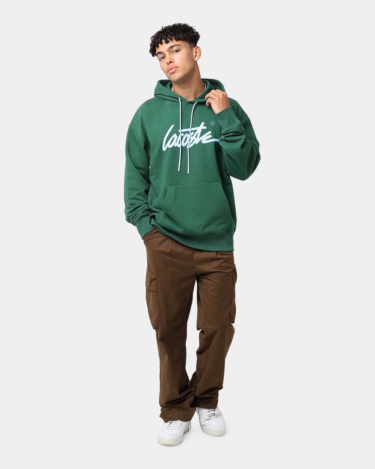Lacoste L!ve Twisted Essential Hoodie Green sold by Culture Kings product image thumbnail 2