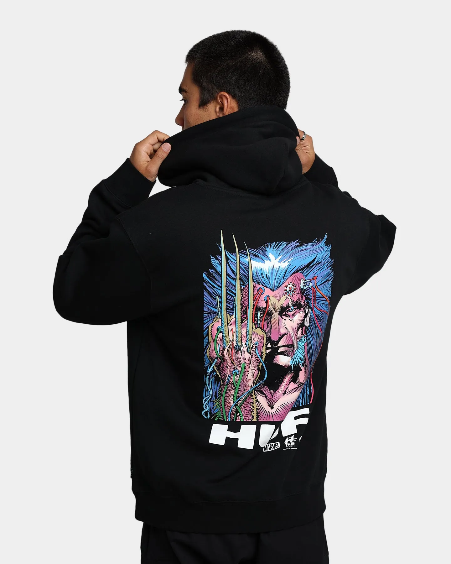 HUF X Marvel Weapon X Hoodie Black sold by Culture Kings