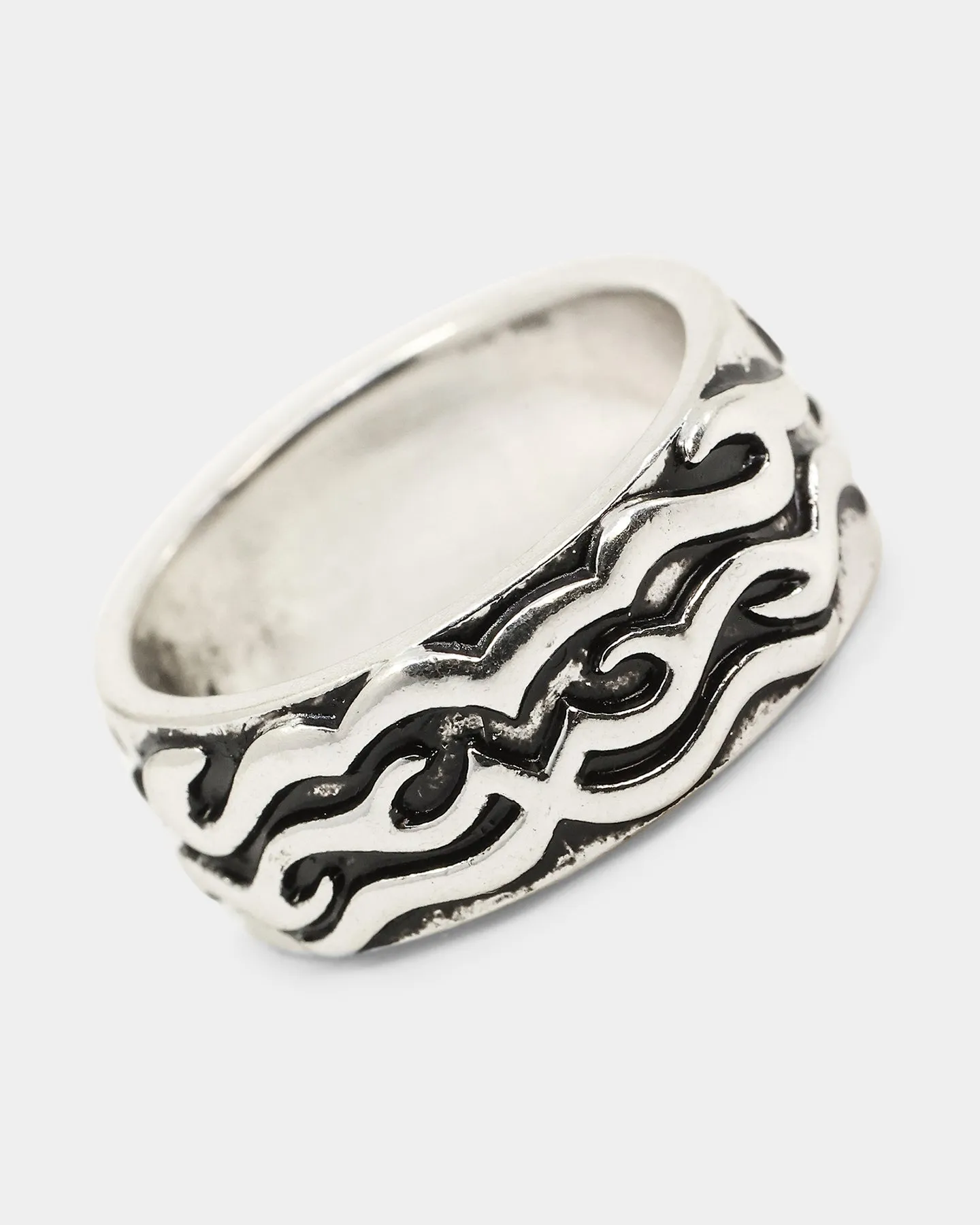 Wild For The Weekend Fire Band Ring (Large) Silver sold by Culture Kings product image thumbnail 4
