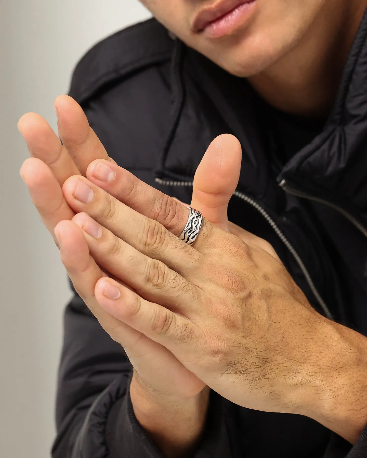 Wild For The Weekend Fire Band Ring (Large) Silver sold by Culture Kings