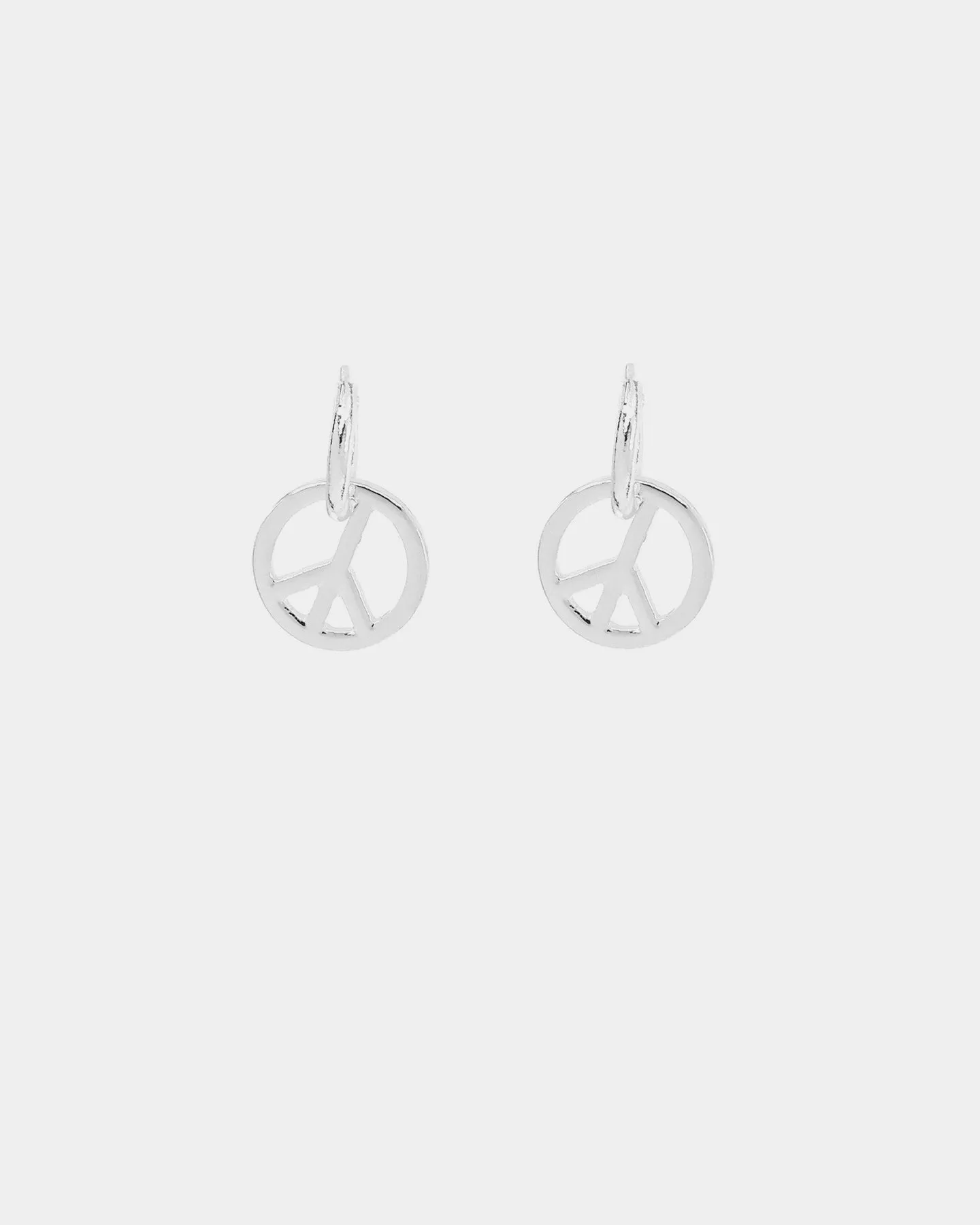 Wild For The Weekend Peace Drop Hoop Earrings Silver sold by Culture Kings product image thumbnail 4