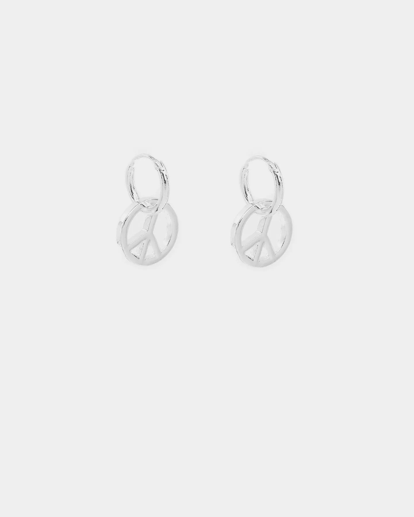 Wild For The Weekend Peace Drop Hoop Earrings Silver sold by Culture Kings product image thumbnail 2