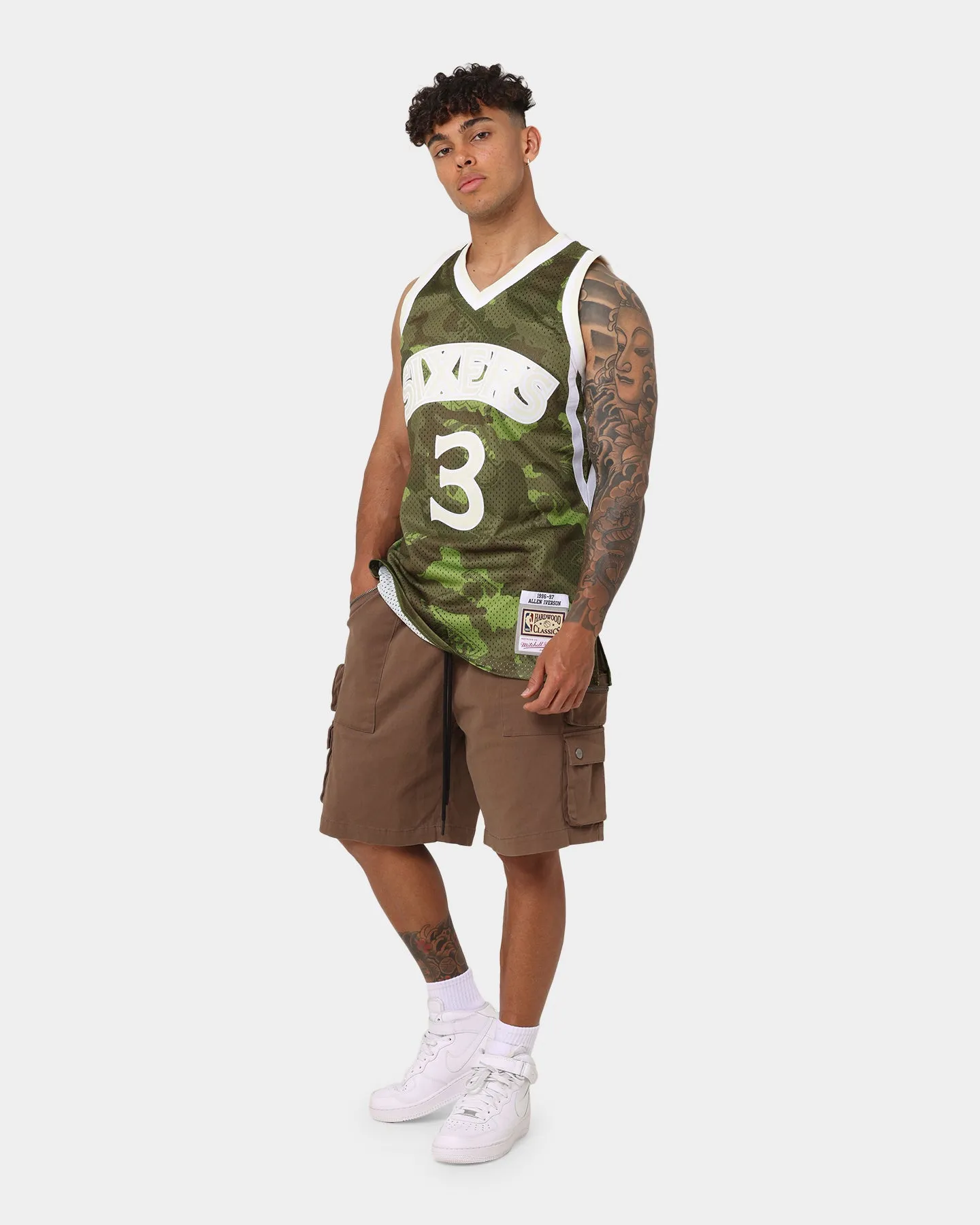 Mitchell & Ness Allen Iverson Philadelphia Sixers '96-'97 Camo Swingman Jersey Green Camo sold by Culture Kings product image thumbnail 3