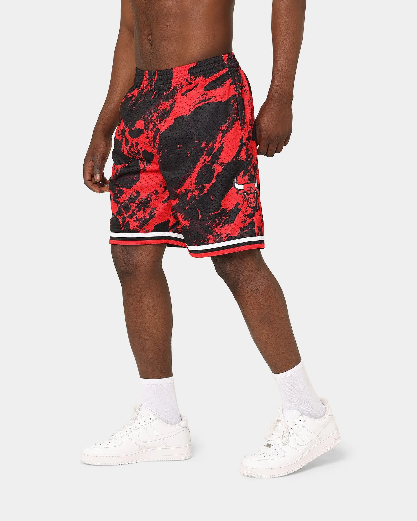 Mitchell & Ness Chicago Bulls Marble Swingman Shorts Red sold by Culture Kings