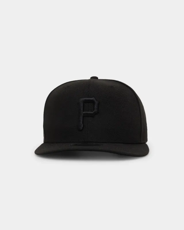 New Era Pittsburgh Pirates 9FIFTY High Crown Precurved Snapback Black/Black sold by Culture Kings