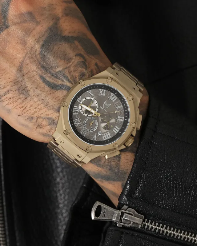 MEISTER AM1020SS Ambassador 45MM Watch Khaki/Gold sold by Culture Kings