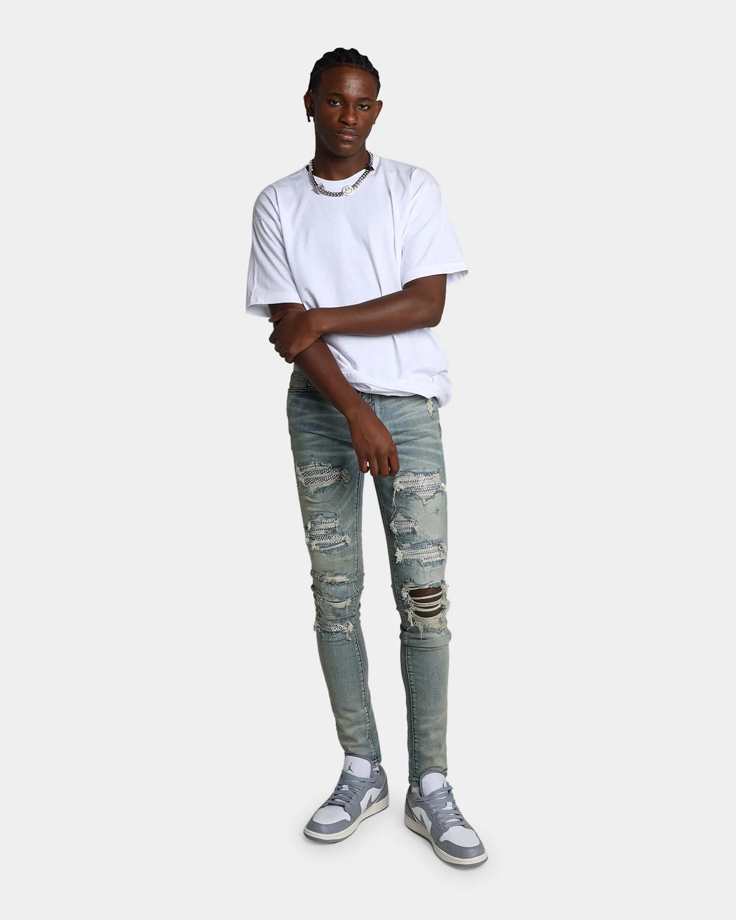 MNML X201 Rhinestone Skinny Denim Pants Blue sold by Culture Kings product image thumbnail 2
