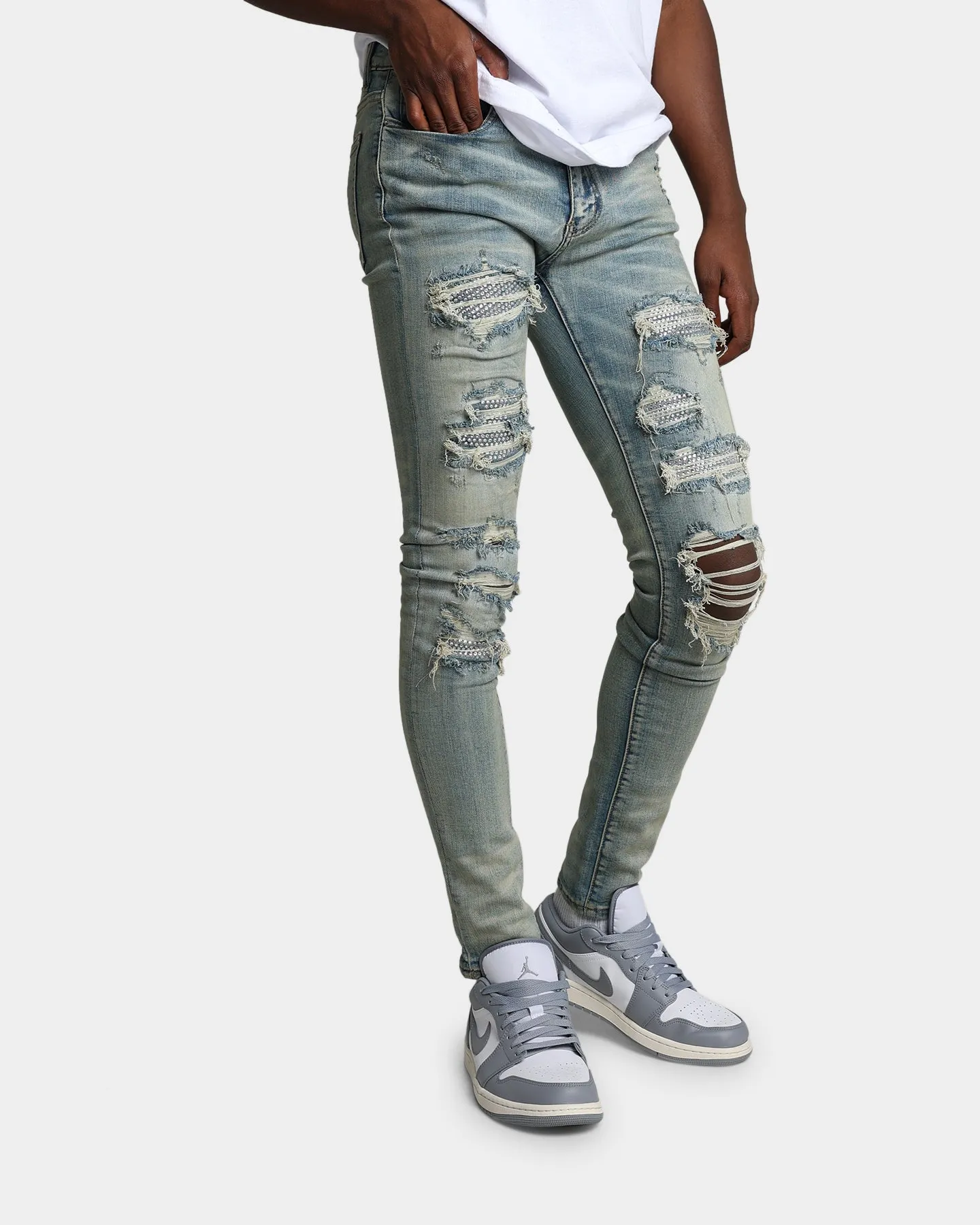 MNML X201 Rhinestone Skinny Denim Pants Blue sold by Culture Kings product image thumbnail 3