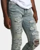 MNML X201 Rhinestone Skinny Denim Pants Blue sold by Culture Kings