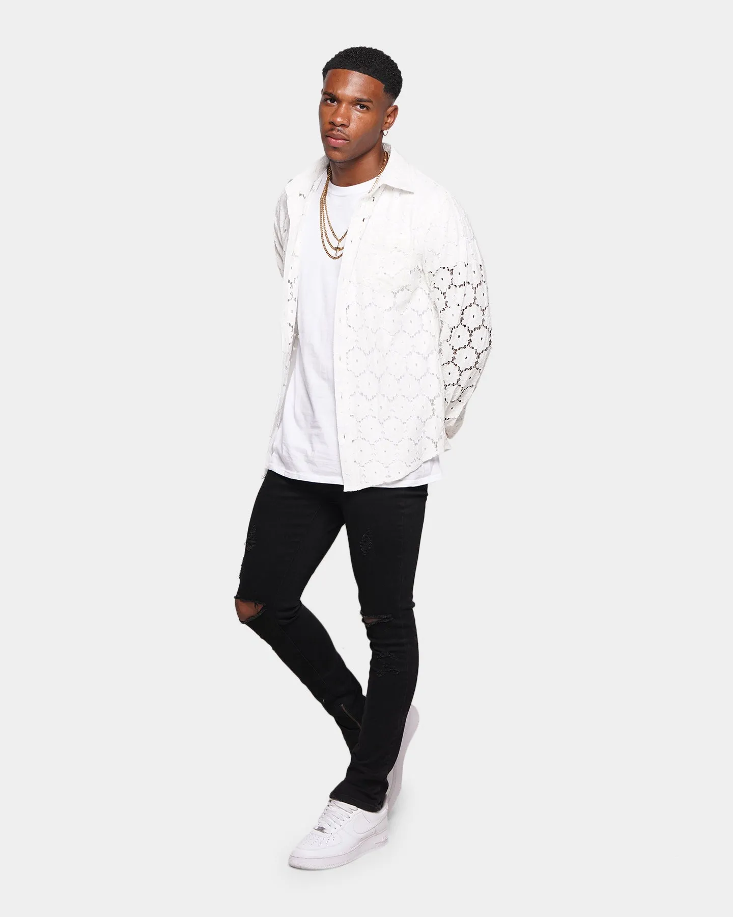 XXIII Cedric Lace Button Up Shirt White sold by Culture Kings product image thumbnail 2