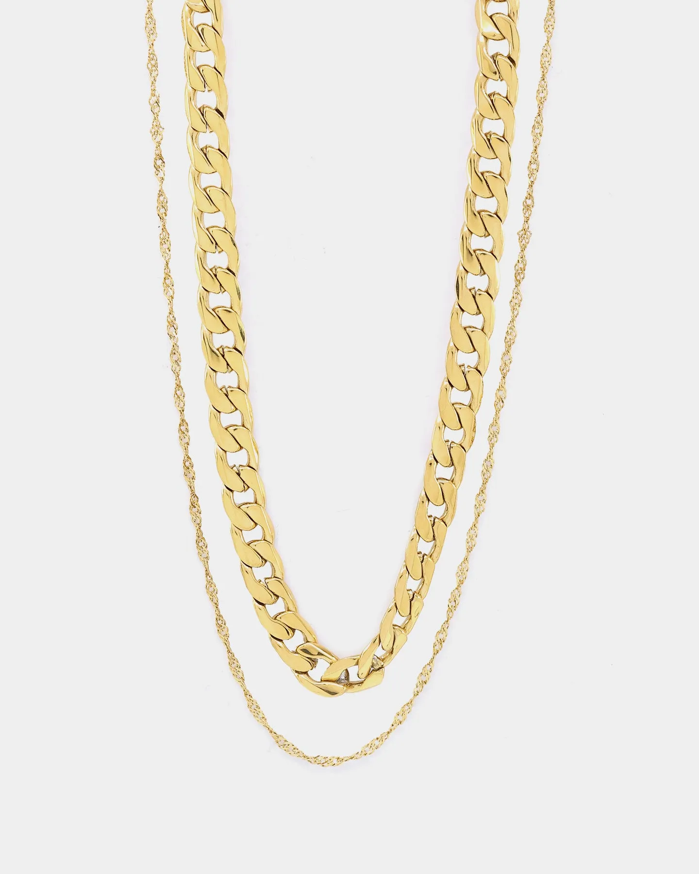 NXS Diamond Cut Double Chains Gold sold by Culture Kings product image thumbnail 2