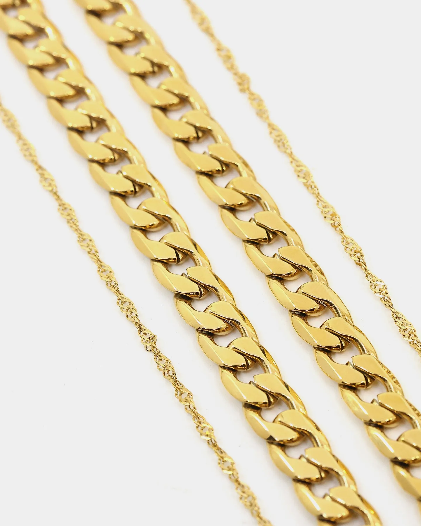 NXS Diamond Cut Double Chains Gold sold by Culture Kings product image thumbnail 5