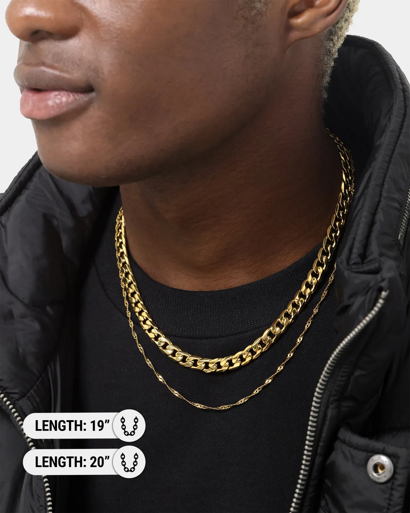 NXS Diamond Cut Double Chains Gold sold by Culture Kings product image thumbnail 3