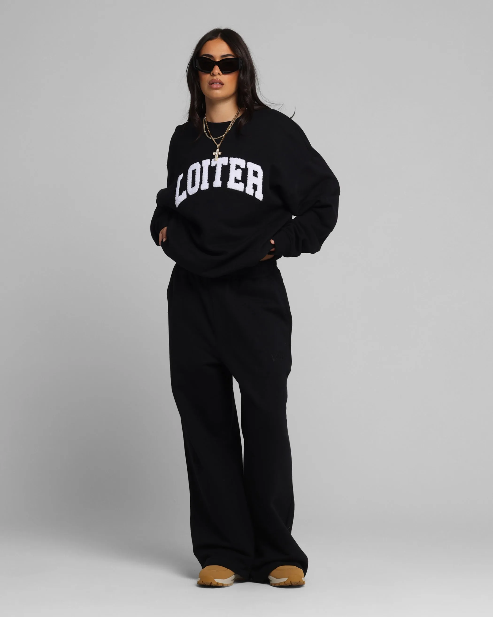 Loiter Arch Premium Sweat Pants Black sold by Culture Kings product image thumbnail 2