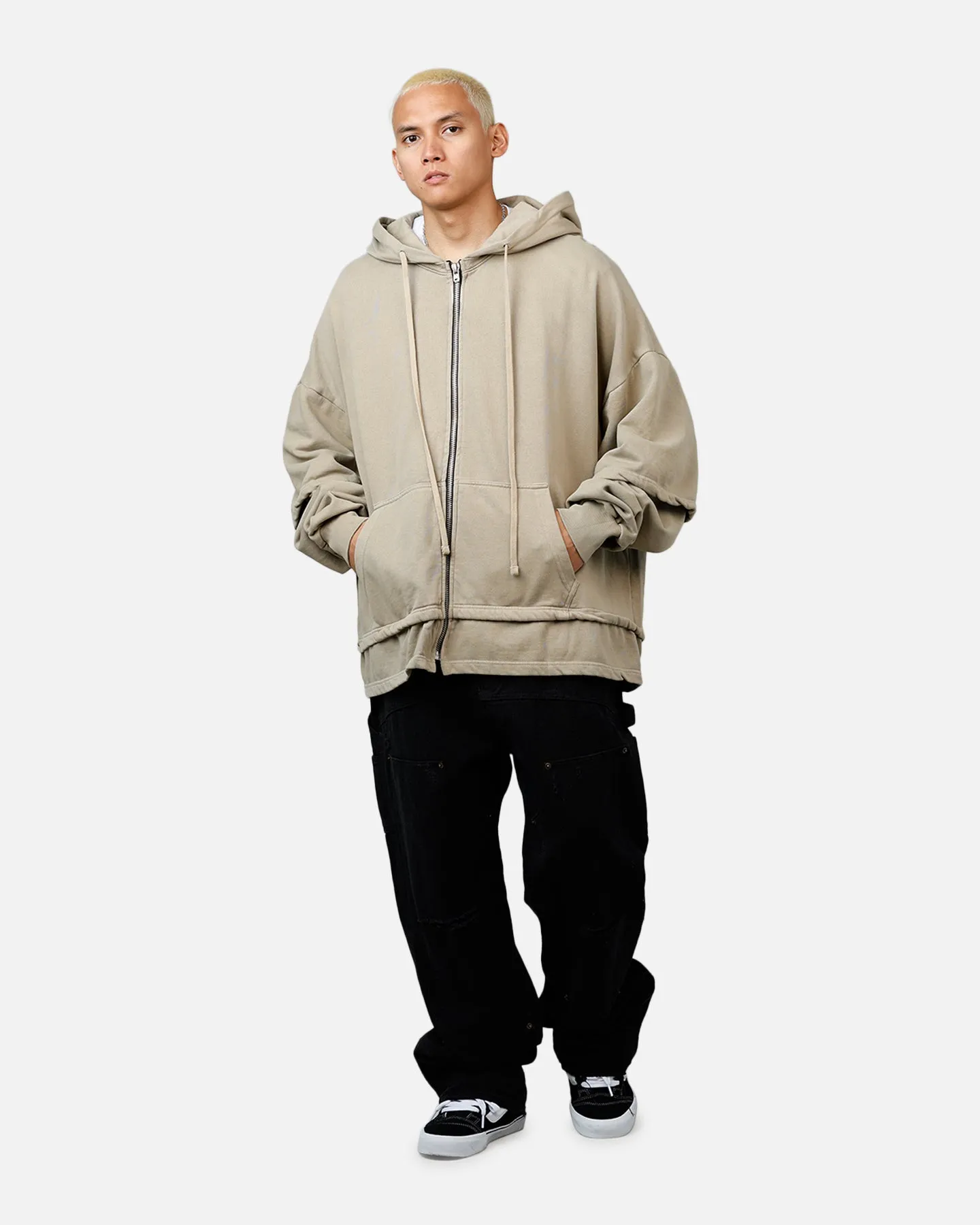 MNML Double Layer Zipper Sweater Washed Earth sold by Culture Kings product image thumbnail 3