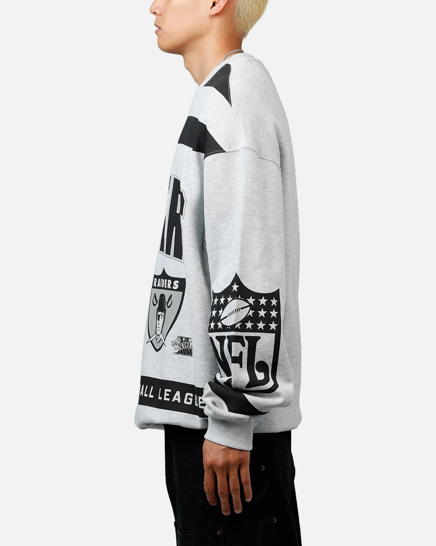 Mitchell & Ness Las Vegas Raiders Letterform Crewneck Grey Marle/Official Team Color sold by Culture Kings product image thumbnail 5