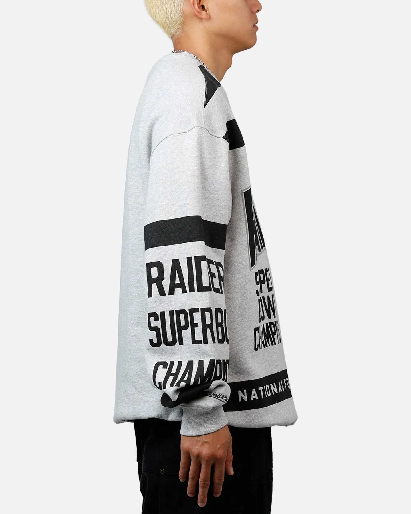 Mitchell & Ness Las Vegas Raiders Letterform Crewneck Grey Marle/Official Team Color sold by Culture Kings product image thumbnail 4