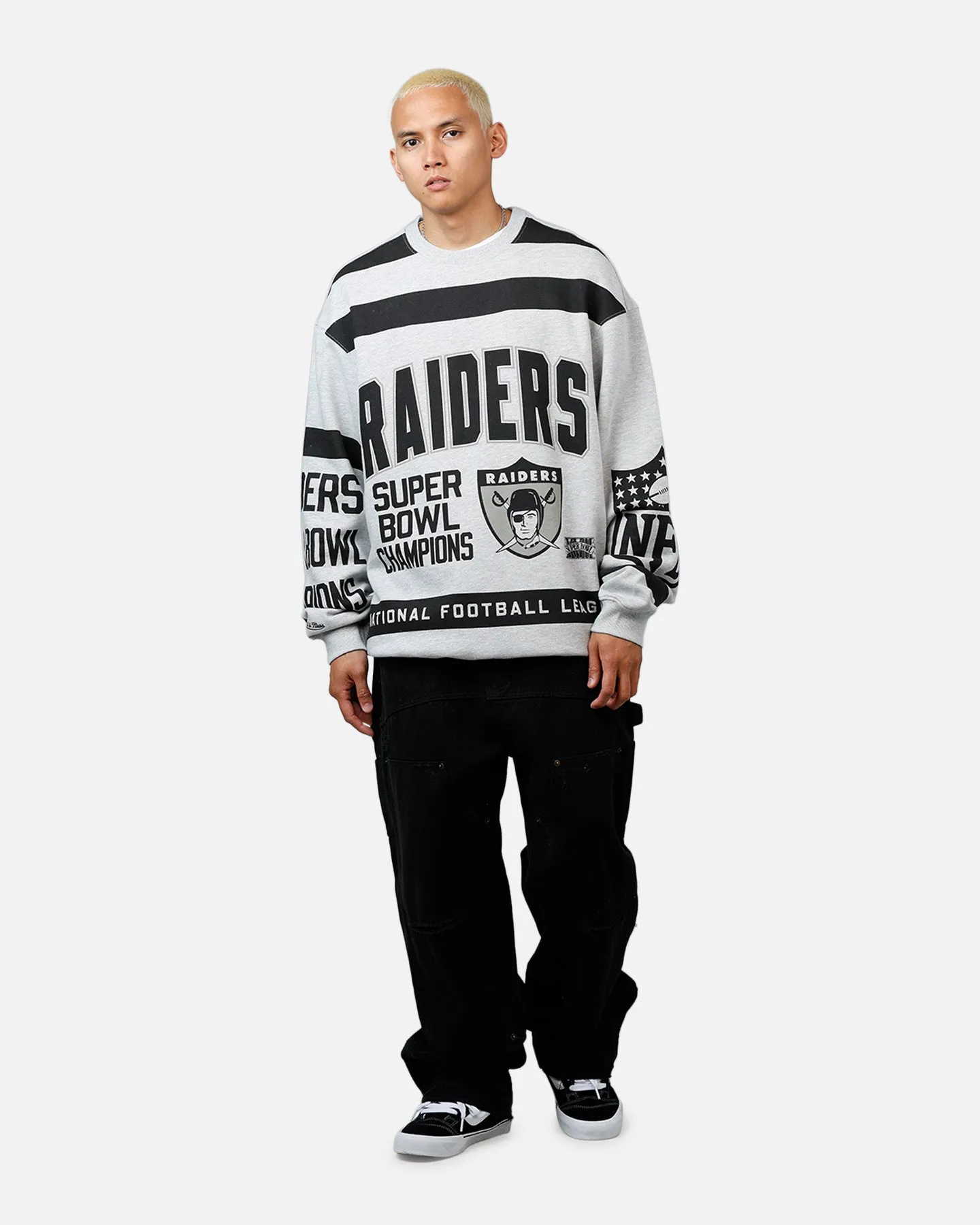 Mitchell & Ness Las Vegas Raiders Letterform Crewneck Grey Marle/Official Team Color sold by Culture Kings product image thumbnail 3