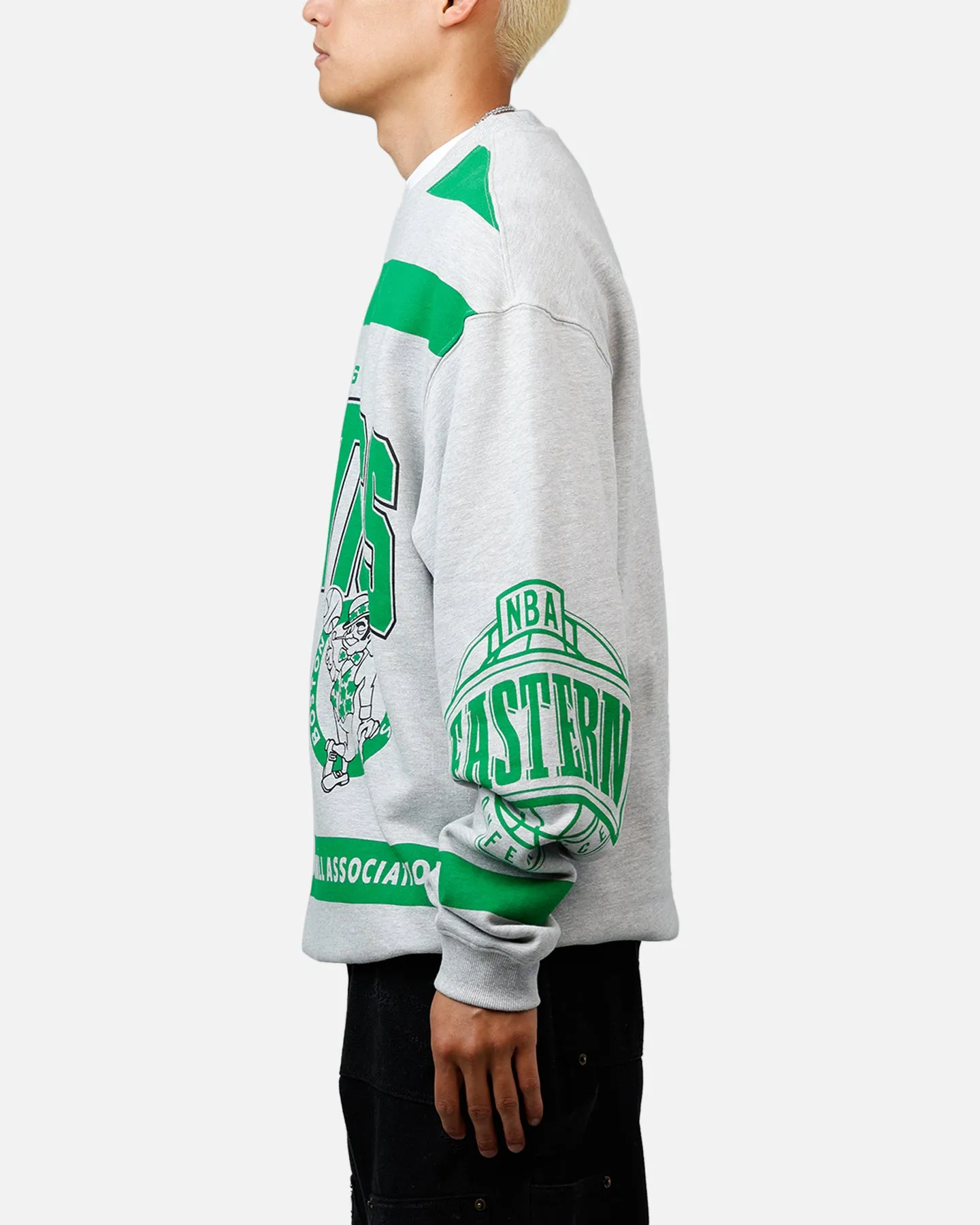 Mitchell & Ness Boston Celtics Letterform Crewneck Grey Marle/Official Team Color sold by Culture Kings product image thumbnail 5