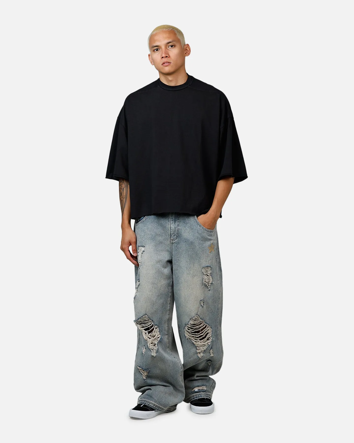 MNML Oversized Raw Hem T-Shirt Washed Black sold by Culture Kings product image thumbnail 3