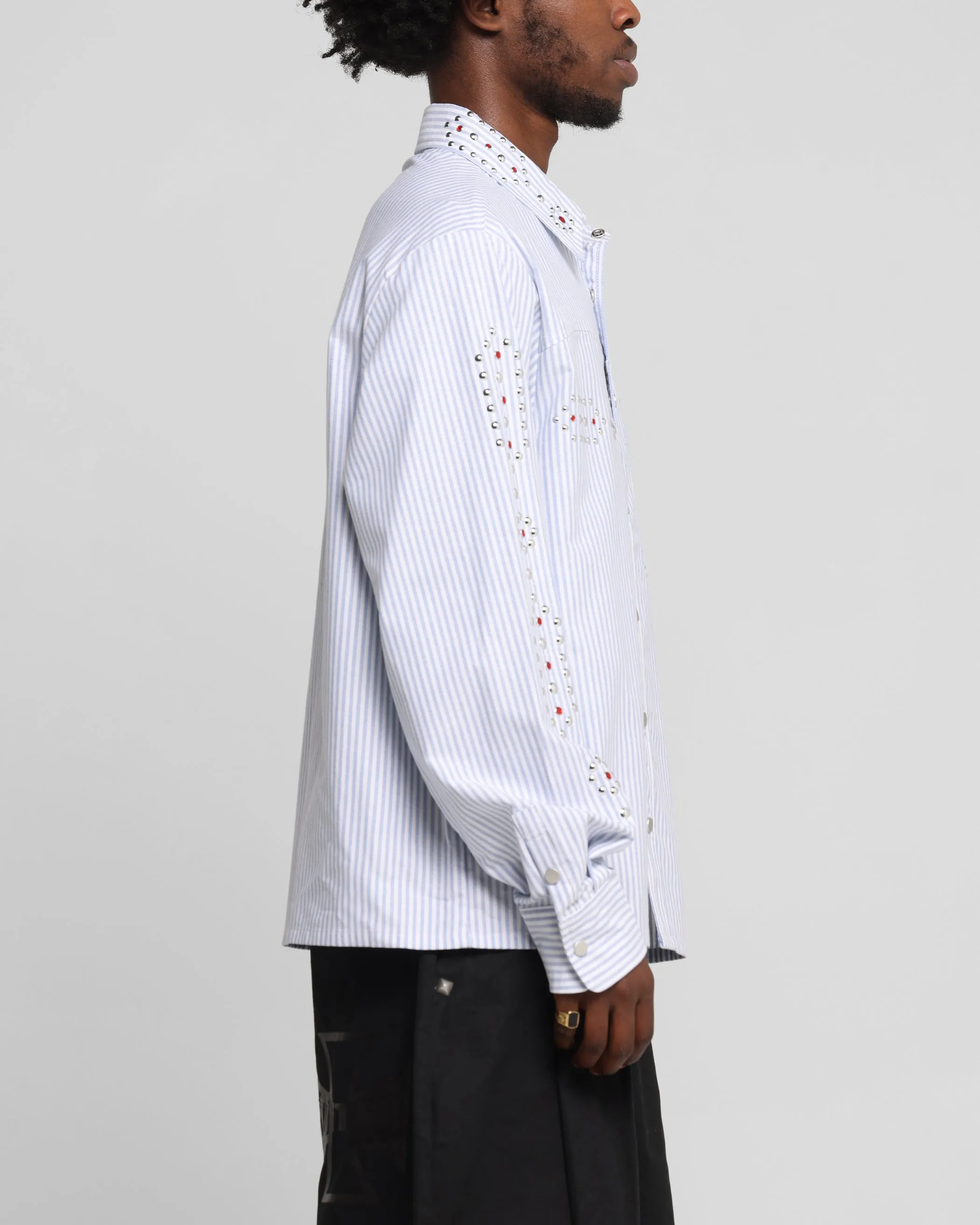 Loiter Western Long Sleeve Button Up Shirt Blue/White sold by Culture Kings product image thumbnail 4