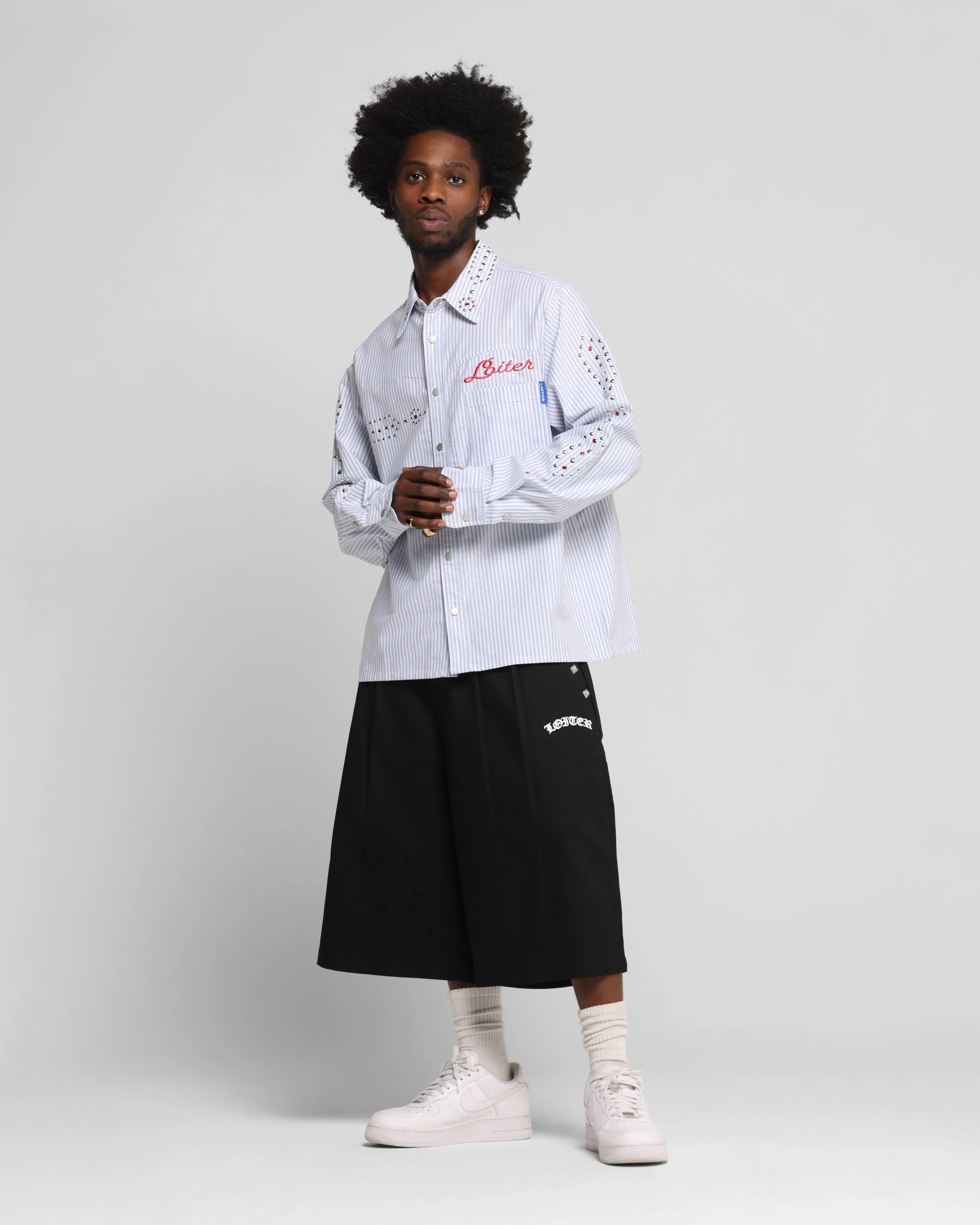 Loiter Western Long Sleeve Button Up Shirt Blue/White sold by Culture Kings product image thumbnail 2