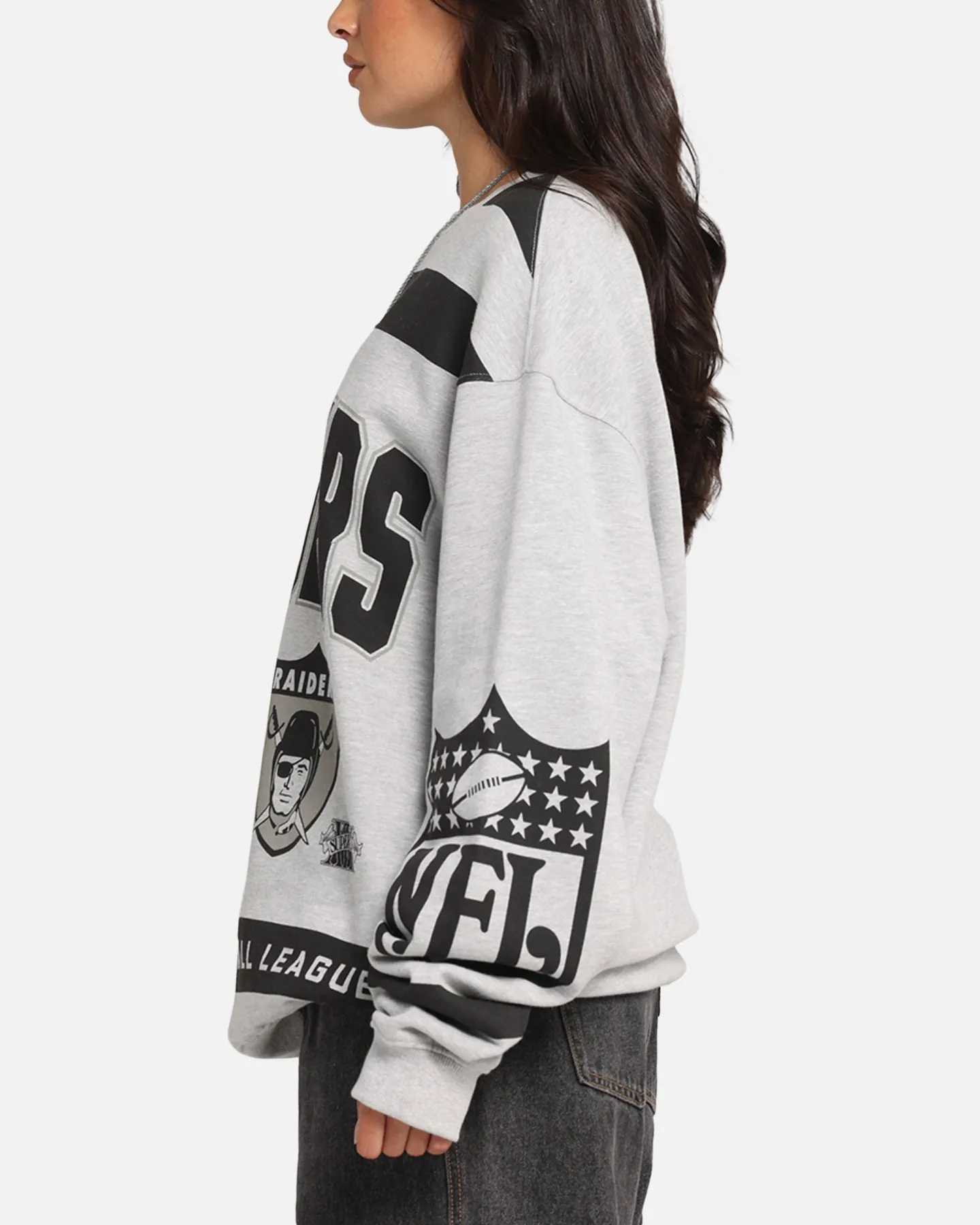Mitchell & Ness Las Vegas Raiders Letterform Crewneck Grey Marle/Official Team Color sold by Culture Kings product image thumbnail 5