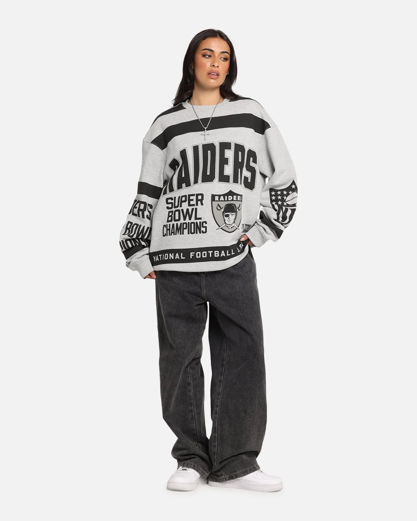 Mitchell & Ness Las Vegas Raiders Letterform Crewneck Grey Marle/Official Team Color sold by Culture Kings product image thumbnail 2