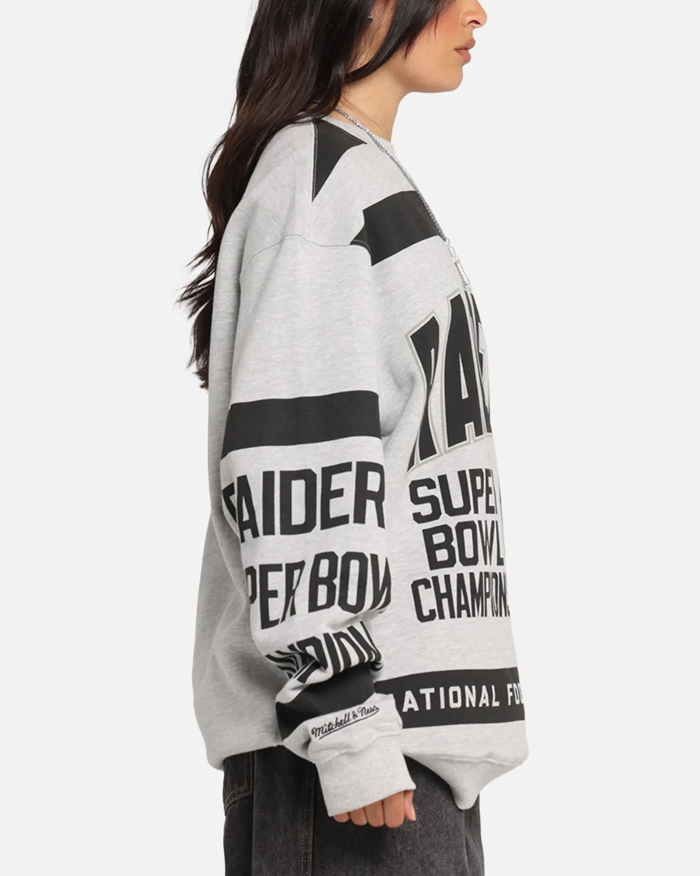 Mitchell & Ness Las Vegas Raiders Letterform Crewneck Grey Marle/Official Team Color sold by Culture Kings product image thumbnail 4