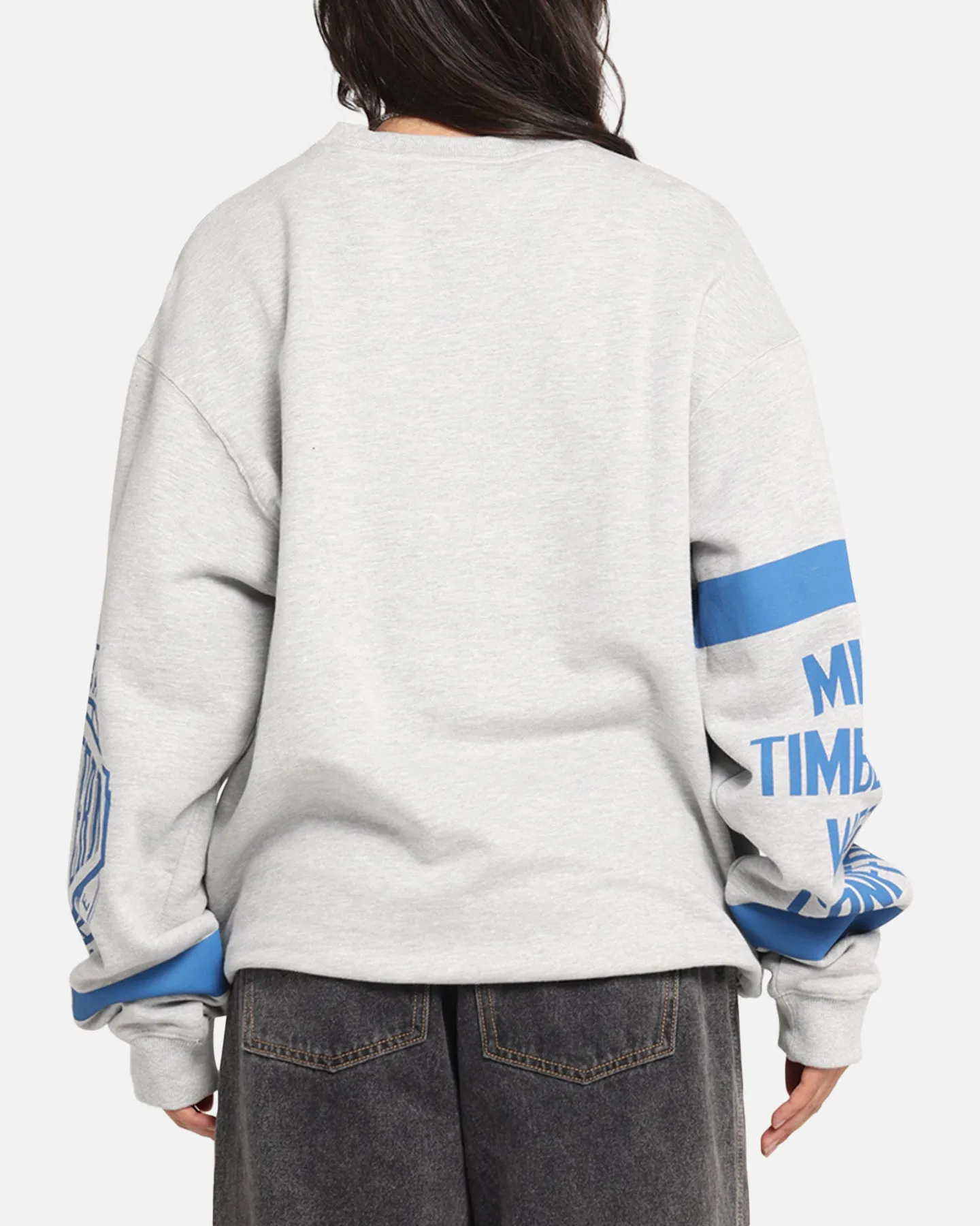 Mitchell & Ness Minnesota Timberwolves Letterform Crewneck Grey Marle/Official Team Color sold by Culture Kings product image thumbnail 3