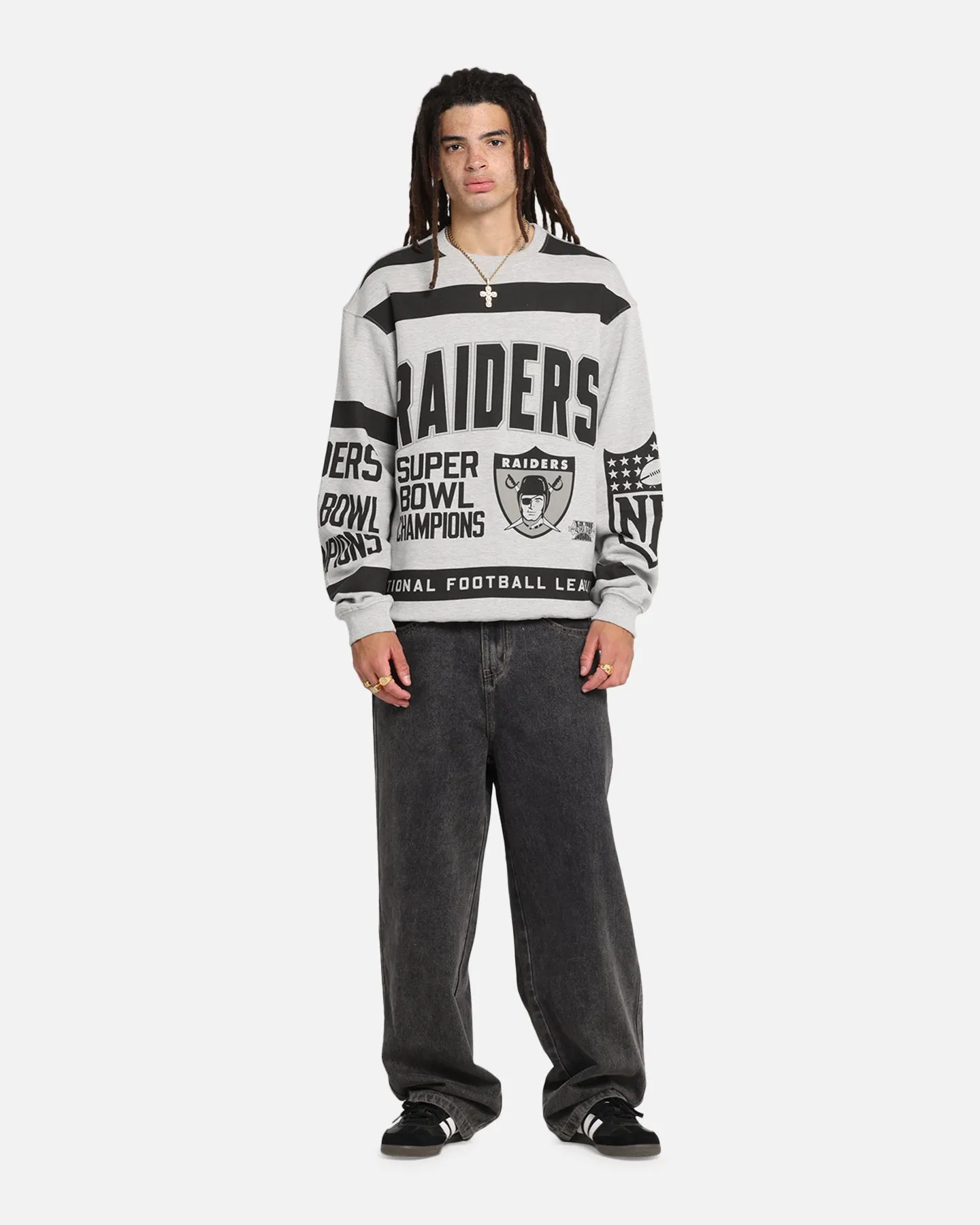 Mitchell & Ness Las Vegas Raiders Letterform Crewneck Grey Marle/Official Team Color sold by Culture Kings product image thumbnail 2